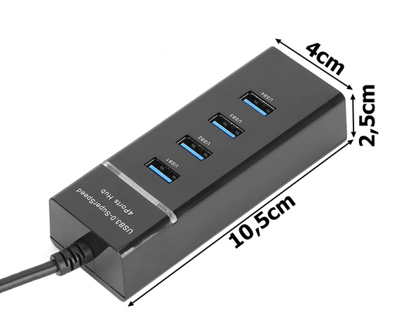 Rozbočovač usb 3.0 rozdeľovač portov 4 portový rozdeľovač adaptér adaptér