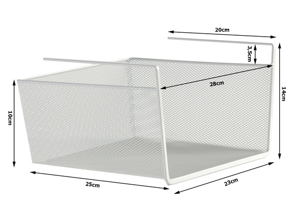 METAL BASKET SUSPENDED KITCHEN SHELF HANGING SHELF ORGANISER