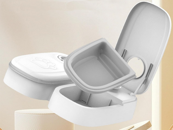 Double bowl for dog cat automatic food dispenser timer large