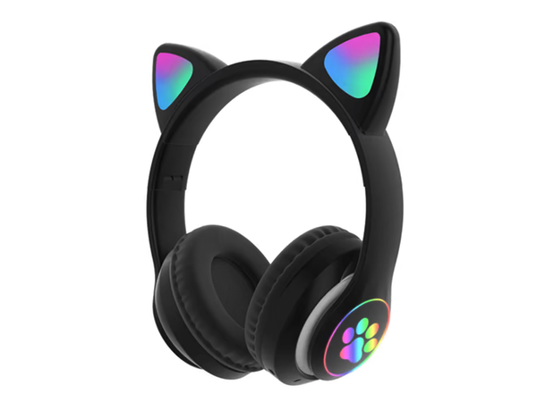 Kabellose kopfhörer bluetooth radio fm mp3 katzenohren led hintergrundbeleuchtung