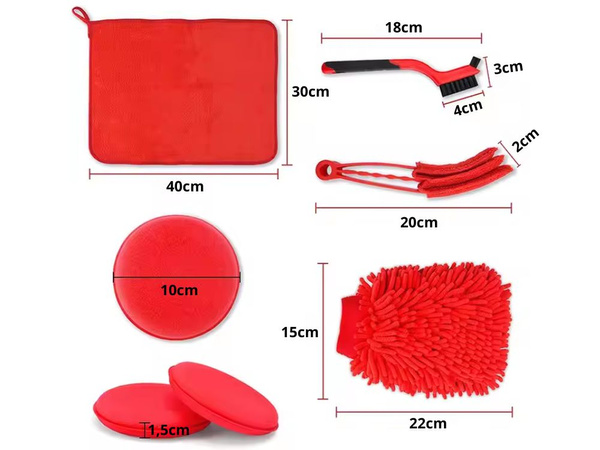CAR DETAILING KIT BRUSHES PADS ORGANISER BAG