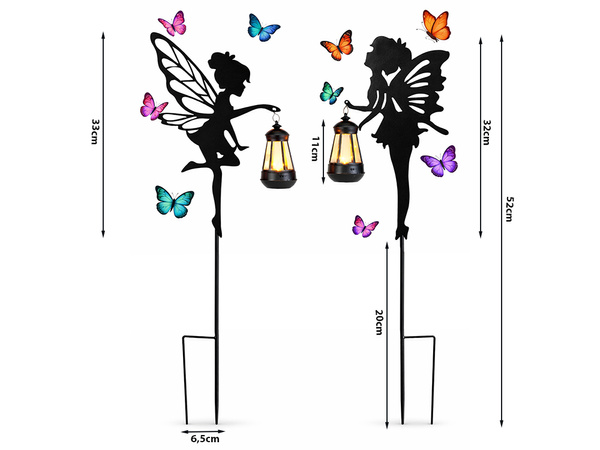 2 x LAMPĂ SOLARĂ DECORATIVĂ CU SENSOR DE AMURG LANTERNĂ DECORATIVĂ ELF FAIRY
