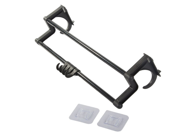 Bathroom hanger black for towels and accessories 40cm without drilling 4 hooks