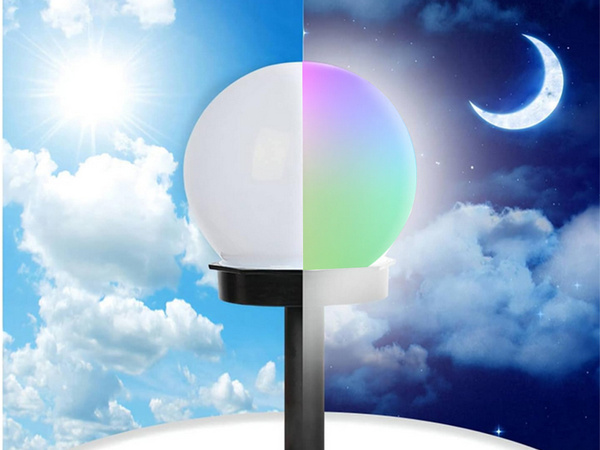 4x rgb napkollektoros kertészeti gömblámpa 10 cm