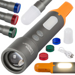 Vojaška taktična svetilka zoom coba tg cob usb
