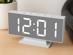 Electronic digital led clock alarm clock thermometer standing mirror usb memory
