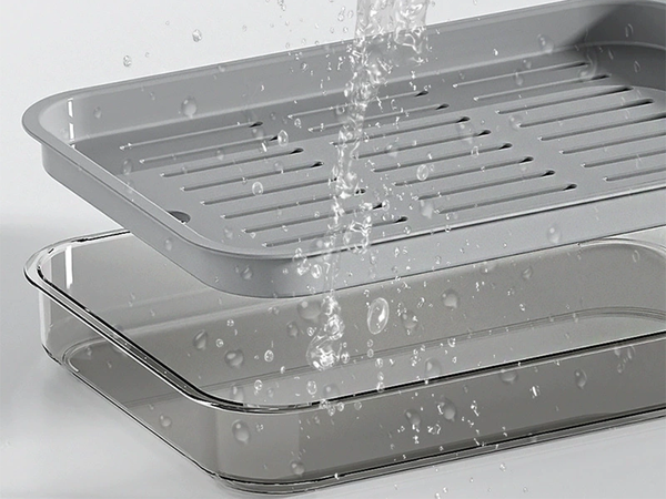 Two-layer kitchen tray drining rack for dishes vegetables fruit plastic