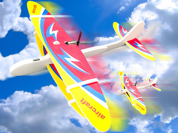 Avion en polystyrène mousse volante planeur led usb moteur fléchette