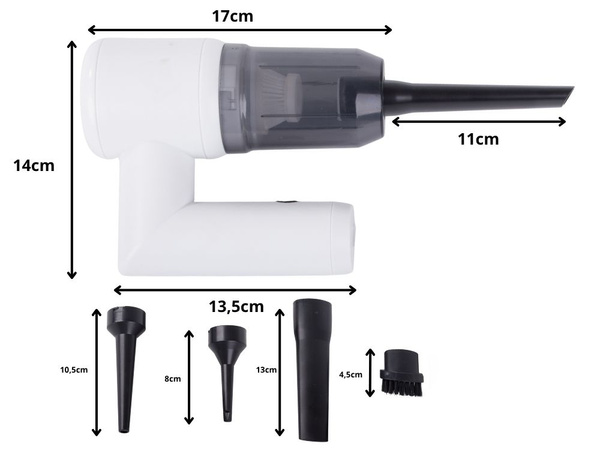 Belaidis dulkių siurblys 2in1 rankinis pūstuvas antgaliai usb filtras