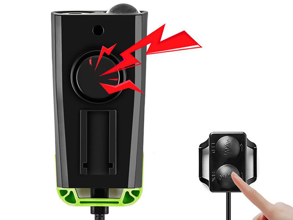 Front rear led bicycle lamp wireless counter loud horn 3in1