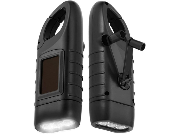 DYNAMO SOLAR TORCH 3 LED KINETIKUS KÉZI KERÉK CLIP
