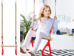 BALANÇOIRE DE JARDIN EN BOIS POUR ENFANTS TRAPÈZE DE GYMNASTIQUE AVEC POIGNÉES