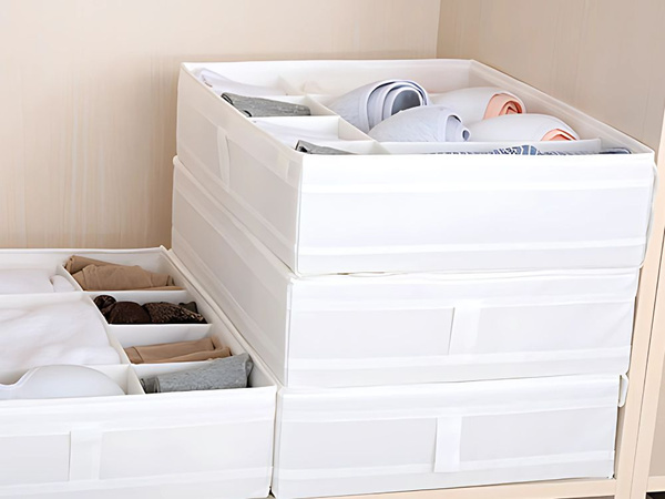 Organisateur de sous-vêtements chaussettes tiroir armoire séparateurs blanc