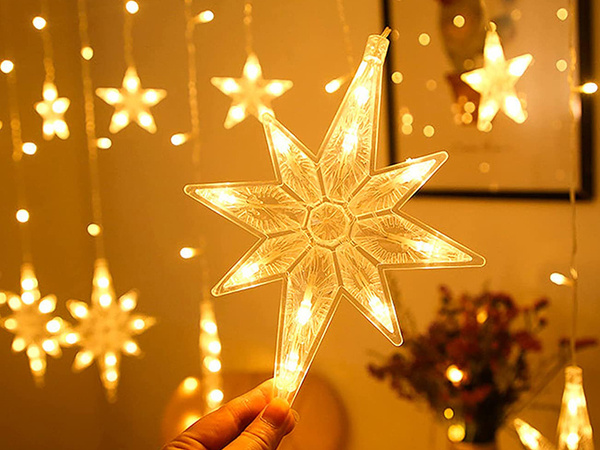 Guirlande lumineuse étoiles rideau 138 led