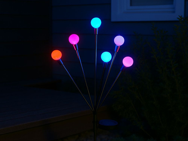 LAMPKI OGRODOWE SOLARNE KULECZKI 2 SZTUKI PO 6 LAMPEK LED RGB DŁUGIE 70 CM