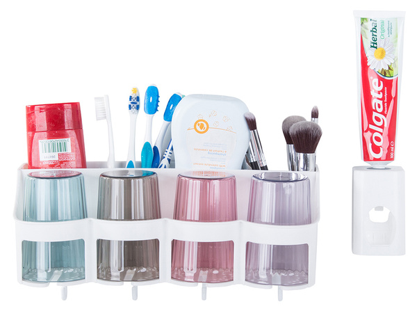 Vasos organizadores para cepillos de dientes dispensador de pasta de dientes
