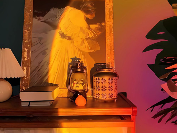 Projektor lampe sunset east imitation metall led rgb usb + fernbedienung