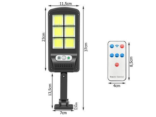 Solárna lampa 96 led so súmrakovým senzorom pohybu