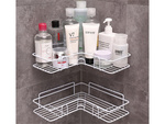 Loft étagère d'angle pour douche crochet suspendu blanc