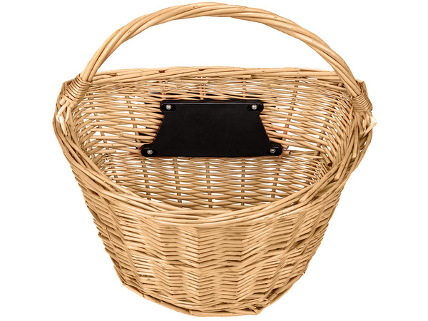 Large bicycle basket wicker bicycle basket click on handlebars roomy