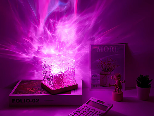 Lumină de cristal rgb cu telecomandă usb cub de pat decorativ atmosferic