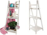 Wooden standing flower bed ladder three shelves plant shelf