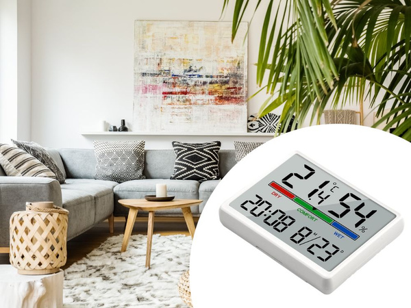 METEOROLOGICKÁ STANICA TEPLOMER VLHKOMER LCD HODINY DÁTUM VLHKOSŤ TEPLOTA