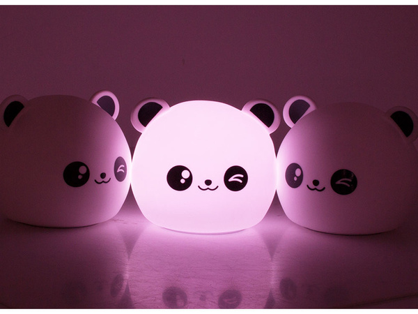 Detské led nočné svetlo rgb panda touch