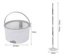 Rotary mop 360 spin bucket set 2x microfibre pads