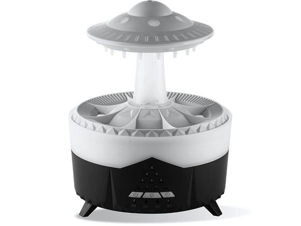 Humidificador difusor de aromas lámpara led con forma de ovni con mando a distancia