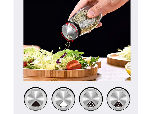 Organiseur d'épices récipients rotatifs en verre 6 pièces sel d'épices