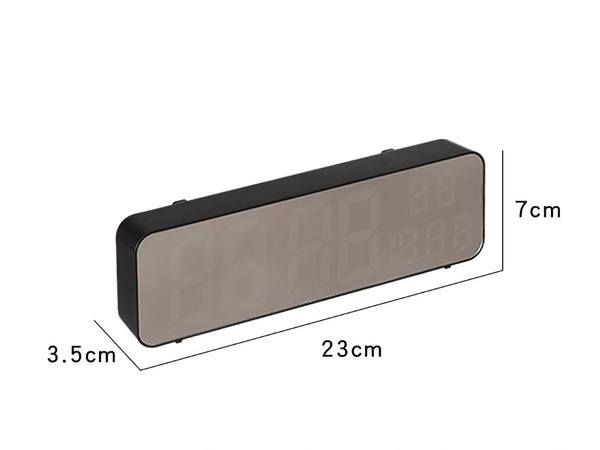 Elektronische uhr digitaler led wecker thermometer spiegel stehend usb batterien