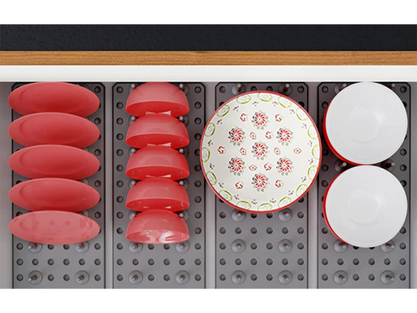 Poti- ja pottide sahtli sisekaaned konteinerite korraldaja väljatõmmatav statiiv