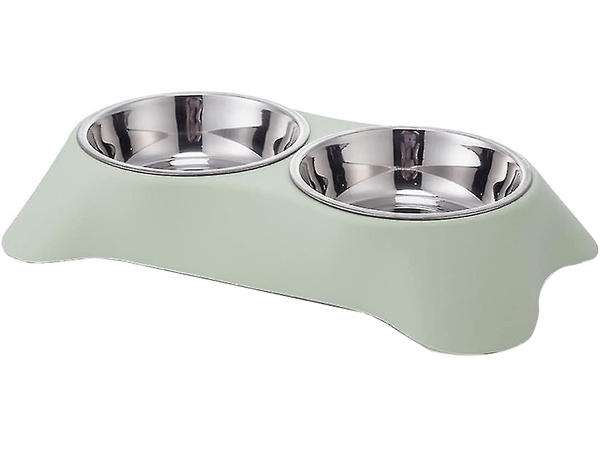 Bol dublu pentru câine pisică metal 2 boluri bufet