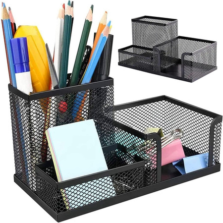 Organizator de birou metalic 3 compartimente