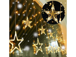 Lampki girlanda gwiazdki kurtyna świetlna 138 led barwa ciepła zewnętrzna