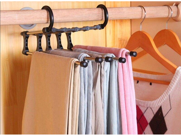 5 paires de porte-pantalons extractibles pour armoire
