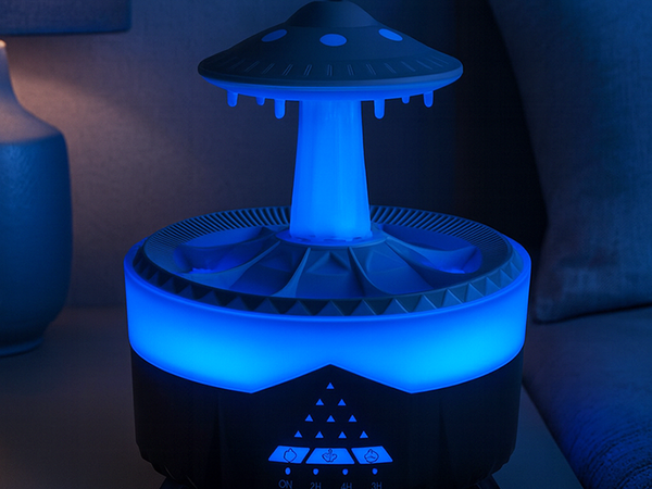 Gaisa mitrinātājs aromāta difuzors led lampa ufo formas ar pilotu