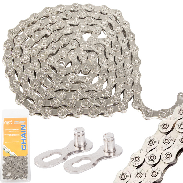 Bike chain 116 bridges sizes 1/2x3/32 6/7/8 range + cutting bracket