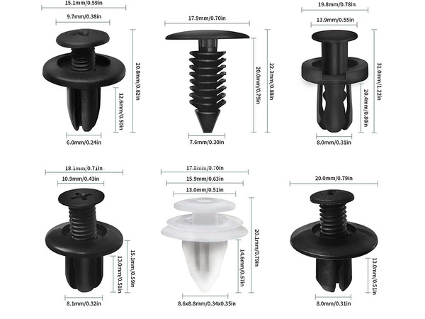 Sada kolíčků na čalounění automobilů 100 kusů