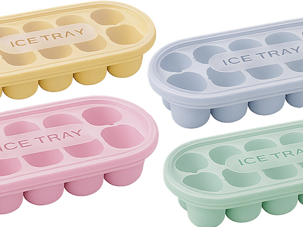 Ice cuber 12 cube ice cube tray with lid silicone bottom ice cube trays