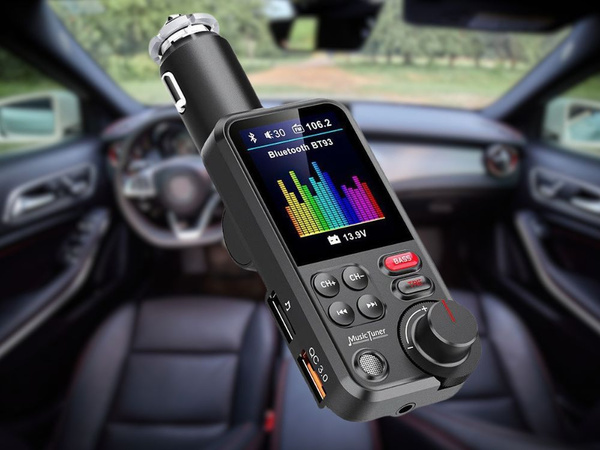 Transmisor bluetooth 5.0 fm altavoz usb qc tf bass lcd 12-24v