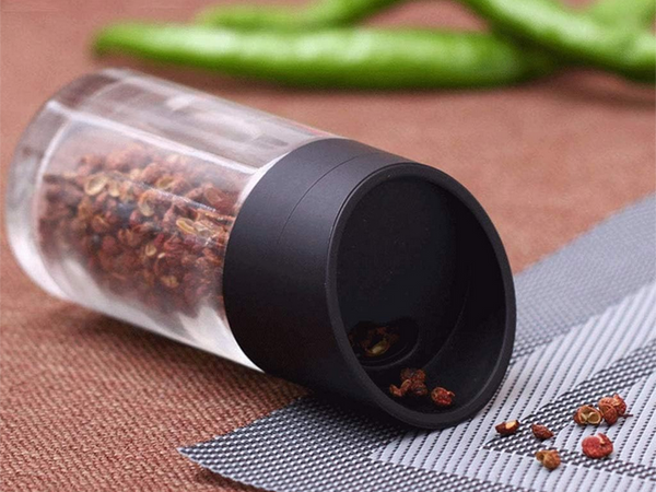 Rotating spice organiser, 12 glass containers, salt shaker