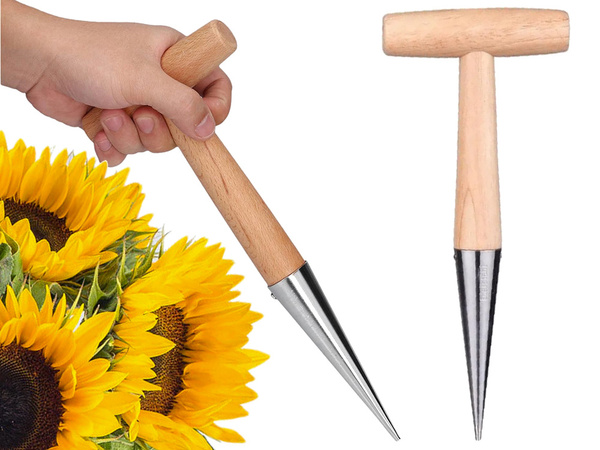Planting pick for planting bulbs garden skewer wooden measure