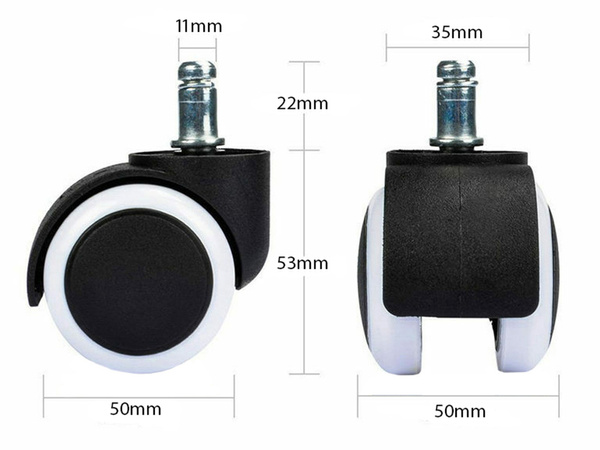 Cauciuc rotițe scaun pivotant 5pcs