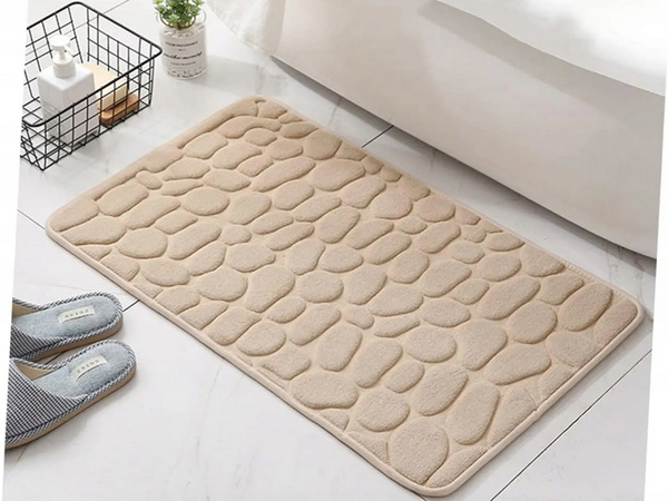 Bathroom mat soft absorbent anti-slip large 80x50 for shower