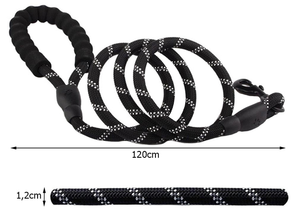 Strong dog training rope leash with handle reflector thick durable