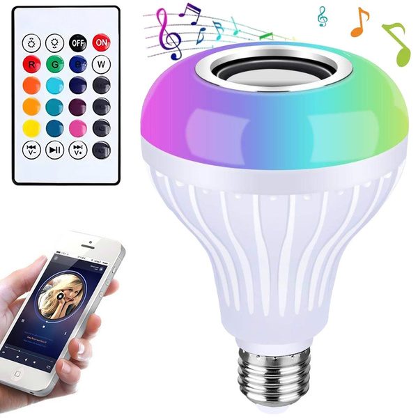 Led värviline pirn rgb kõlar bluetooth puldiga