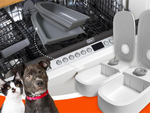 Double bowl for dog cat automatic food dispenser timer large
