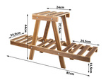 Stojan na záhonek dřevěný květináč dvoupatrový regál